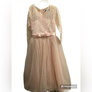 Pink long sleeve floral dress